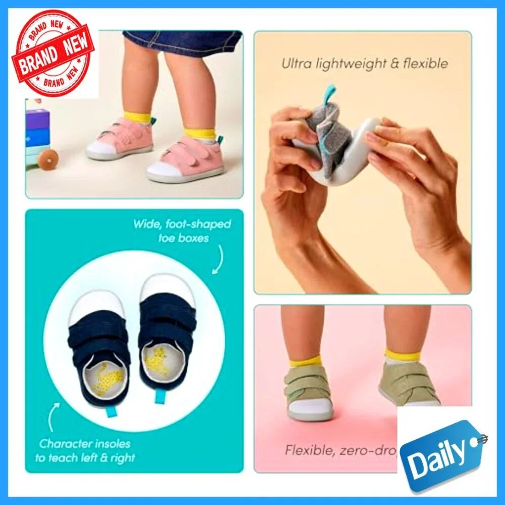 First Walker Baby Shoes Lightweight Breathable Cotton Non-Slip Wide Feet